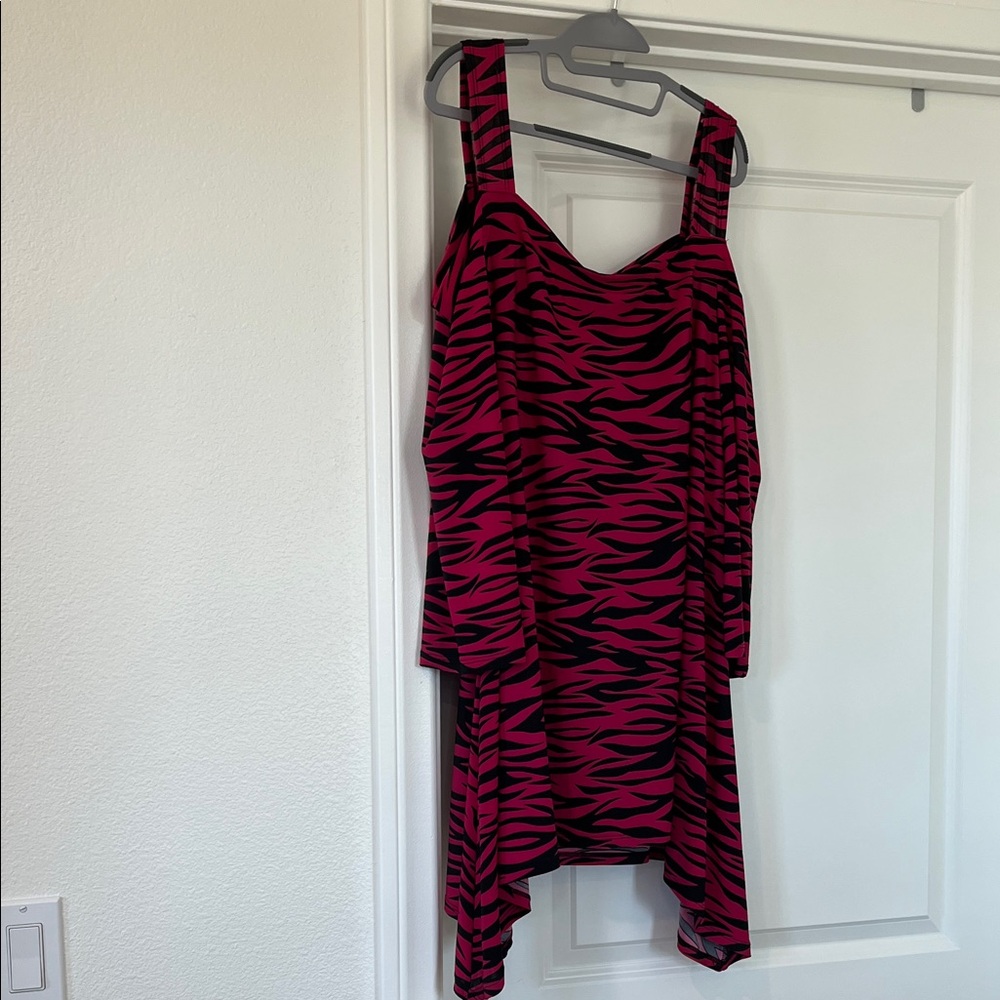 Pink and Black Zebra Print Top